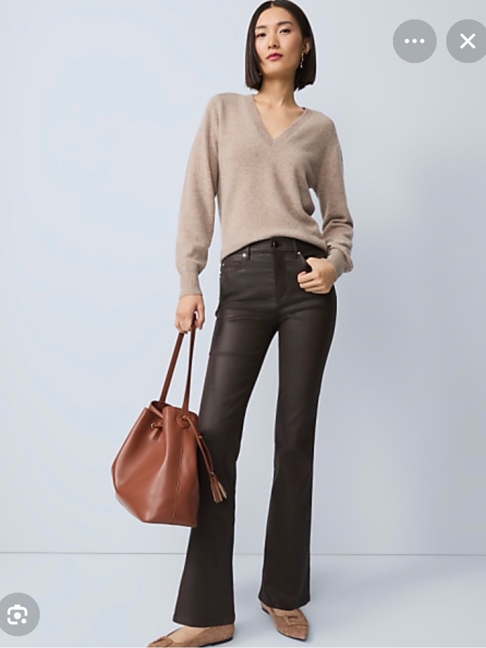 4 Tall Ann Taylor High Rise Dark Brown Flare Jeans